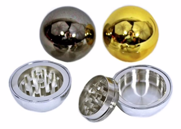 Ball Shape Design 3pc Tobacco Metal Grinder 12pk - 52mm