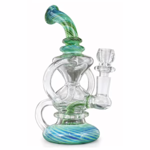 8" Spiral Art Triple Tube Chamber Recycler Water Pipe