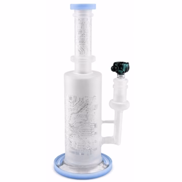 9" Microchipped Etched Color Rim Water Pipe