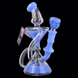 7" Hour Glass Dual Tube Recycler Water Pipe