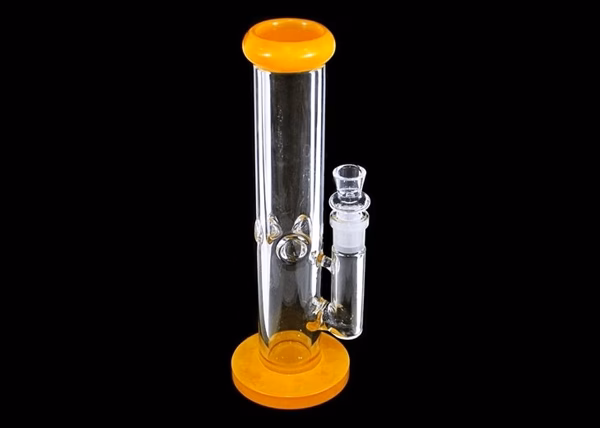 11" Color Rim Stemless Straight Water Pipe - Mix Colors - 9366