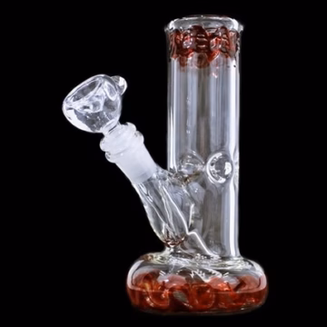 8" Flare Art Glass On Glass Donut Water Pipe