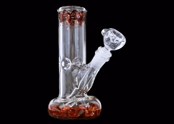 8" Flare Art Glass On Glass Donut Water Pipe