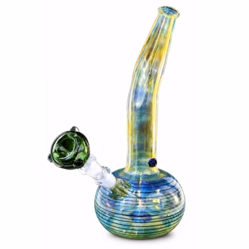 12" Twisted Glass Fuming Bubble Lazy Water Pipe