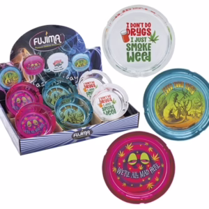 Glass Ashtray - Saying Designs 6pk
