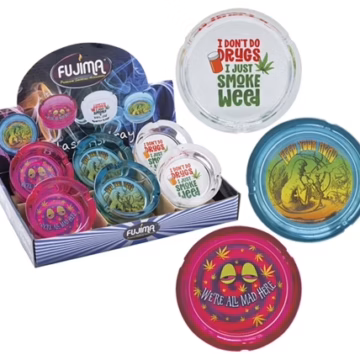 Glass Ashtray - Saying Designs 6pk