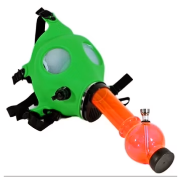 Gas Mask Acrylic Water Pipe With Box - Green