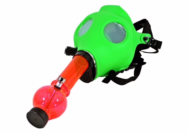 Gas Mask Acrylic Water Pipe With Box - Green