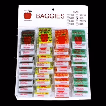 Mini Zip Apple Baggies with Cardboard Display (Choose Design-Size)