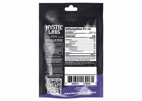 Mystic Labs 250mg Delta-8 Gummies - 6pk - Mixed Berry Magic