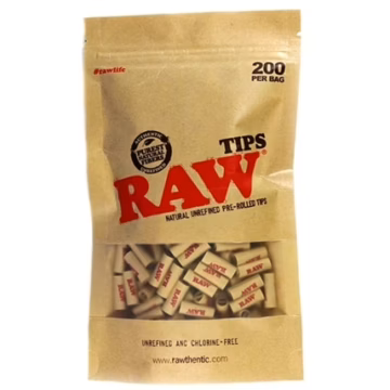 RAW Natural Unrefined Pre-Rolled Filter Tips 200pk