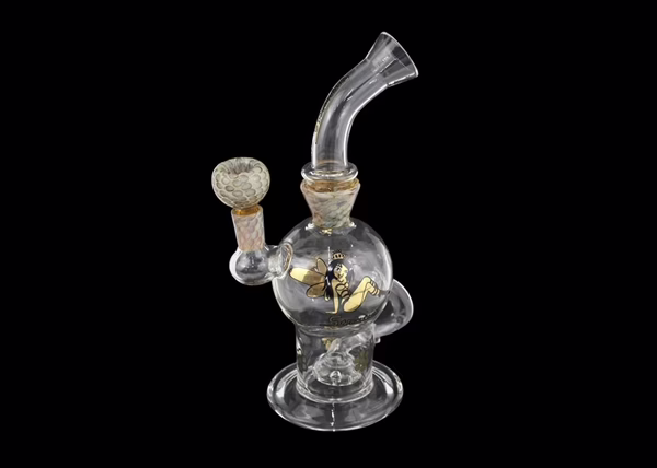 8" Stratus Glass Honeycomb Heart Recycler Water Pipe