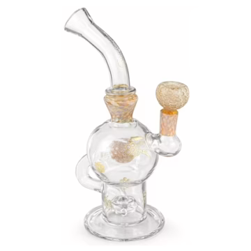 8" Stratus Glass Honeycomb Heart Recycler Water Pipe