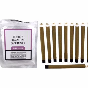Hemp Wrap Blunt Tubes with Glass Tips 10pk
