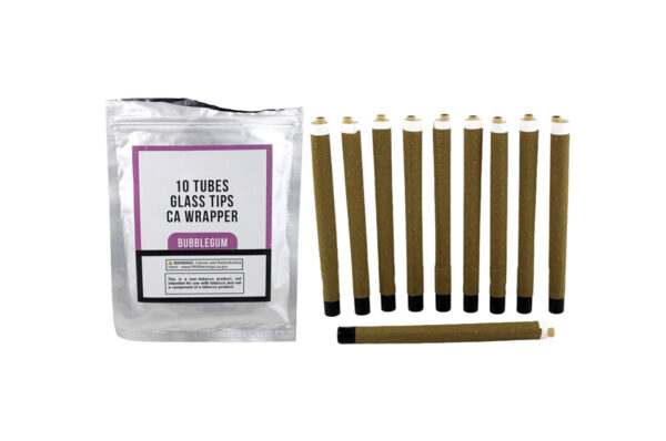 Hemp Wrap Blunt Tubes with Glass Tips 10pk