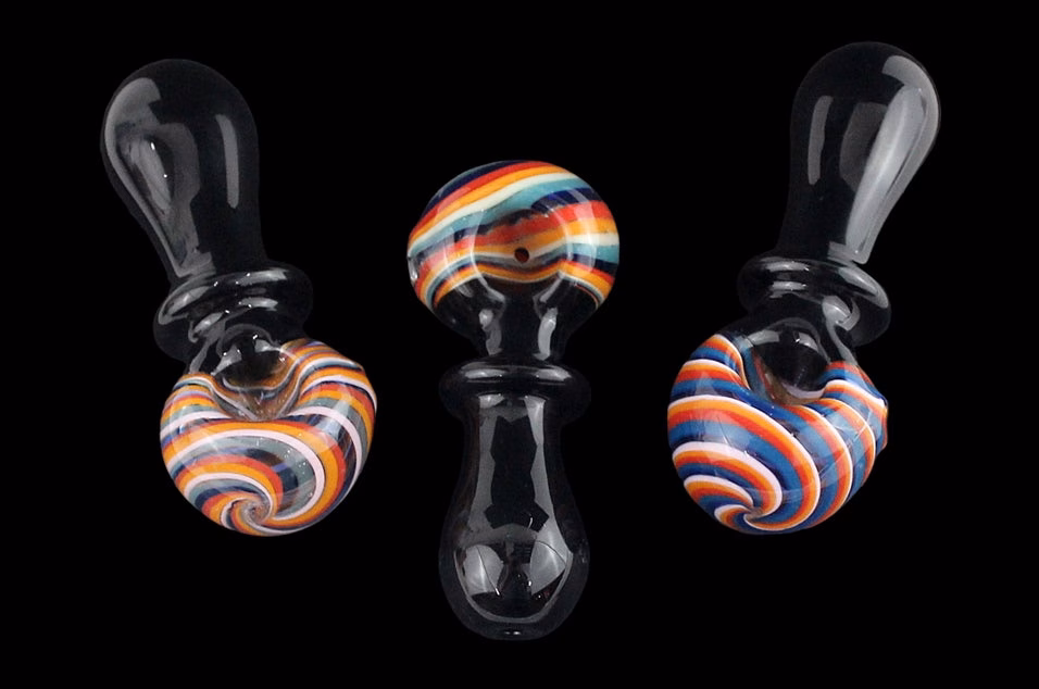 4ct 4" Candy Swirl Art Pop Spoon Hand Pipe