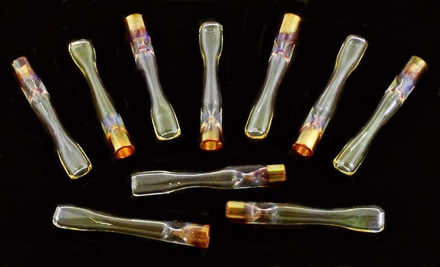 10ct 3.5" Whale Tale Gold Fuming 1 Hitter Chillum