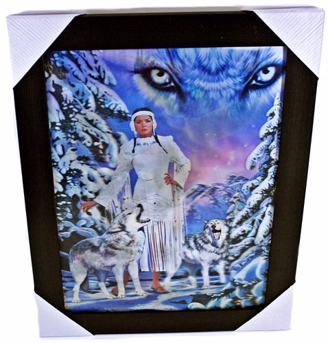 3D Lenticular Picture Frame Indian Maiden Triple Image 341