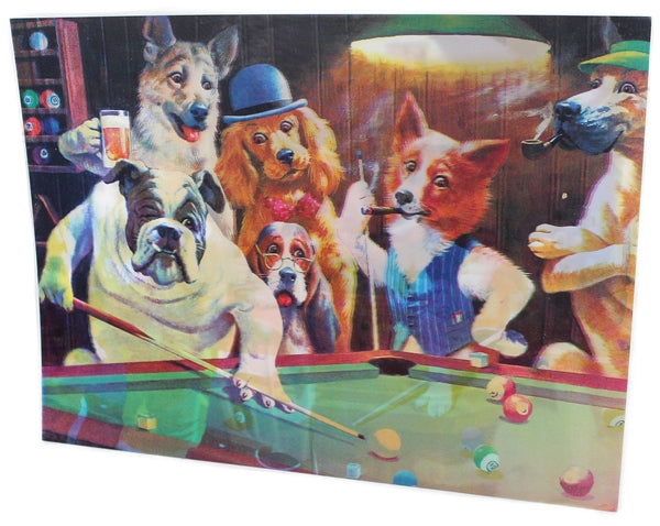 3ct Lenticular 3D Image Holographic Poster - Dogs Playing Poker