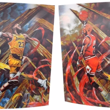 3ct Lenticular 3D Image Holographic Poster - Jordan-LeBron