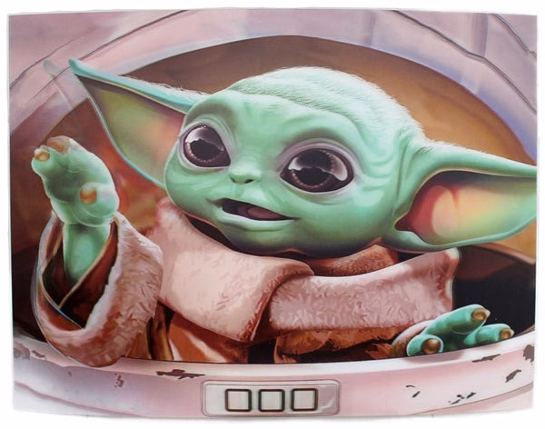 3ct Lenticular 3D Image Holographic Poster - Baby Yoda Grogu