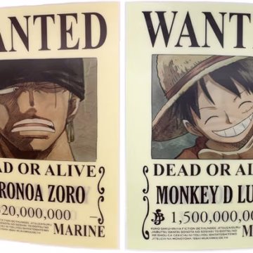 3ct Lenticular 3D Image Holographic Poster - One Piece - Wanted