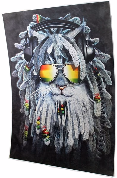 3ct Lenticular 3D Image Holographic Poster - Rasta Animals