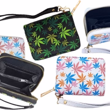 4ct Leaf Design Wallet with Hand Strap Assortment