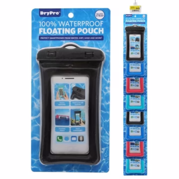 DryPro Waterproof Smartphone Pouch with Strap 8pc Clip Strip Display