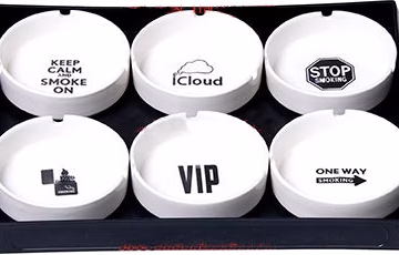 Round Ceramic Ashtray Assortment 6pk