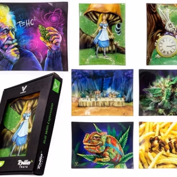 V Syndicate Tempered Shatter Resistant Glass Rolling Tray - Small