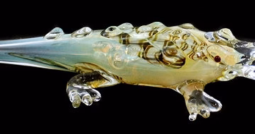 7" Animal Glass Pipe - Alligator