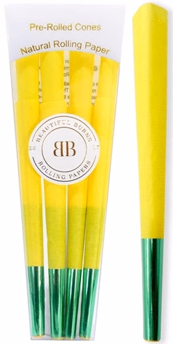 Beautiful Burns 8pk Pre-Rolled 98mm Designer Cones - Citron Sorbet