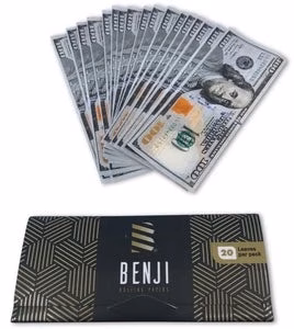 Benji 100 Dollar Bill Rolling Papers and Tips 24pk