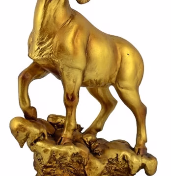10" Bighorn Ram Figure - Gold
