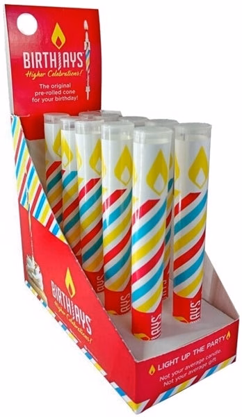 Birthjays Pre-Rolled Cones Birthday Candles 10pk