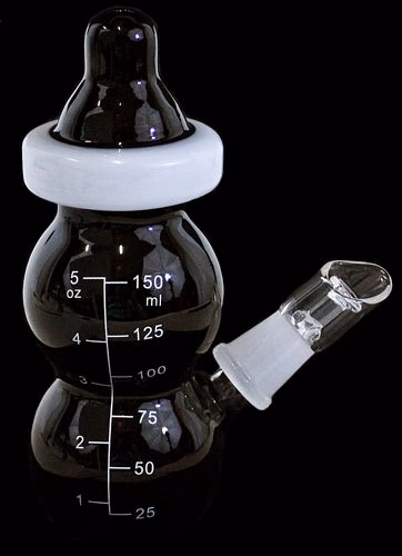 6" Baby Bottle 14mm Oil Rig - Black