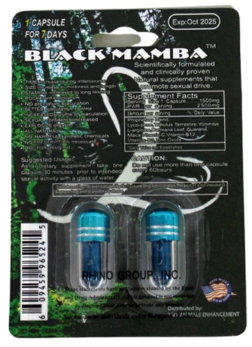 Black Mamba 500K Double Pack Male Enhancement Capsules