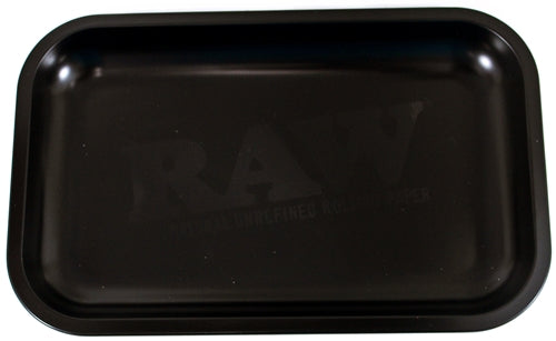 RAW Black Matte Rolling Tray Metal - Small