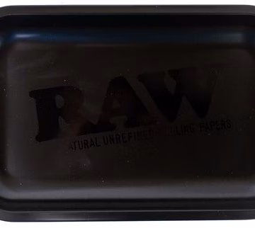 RAW Black Matte Rolling Tray Metal - Small