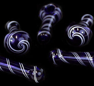 5ct 3.5" Blue Swirl Art Hand Pipe