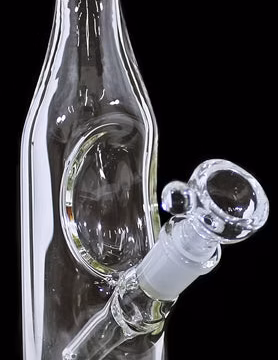 6" Bottle Icer Glass On Glass Water Pipe