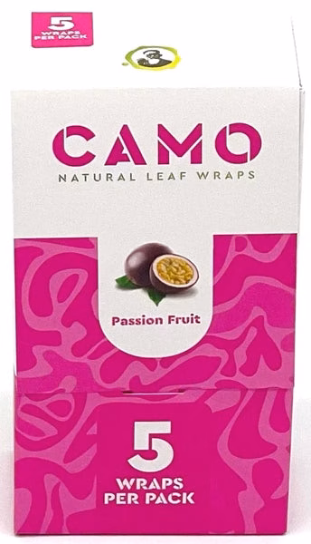 Afghan Hemp Camo Self-Rolling Natural Leaf Wraps - Passion Fruit