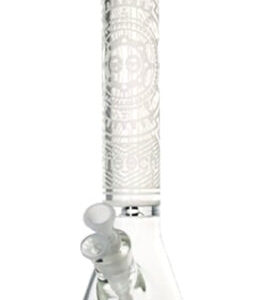 16" Cheech Etched Art Color Rim Beaker Water Pipe