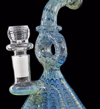 6" Raked Fuming Donut Vortex Beaker Water Pipe