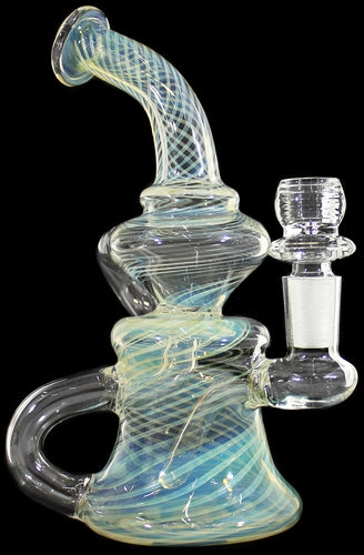 7" Fuming Swirl Dual Tube Recycler Water Pipe