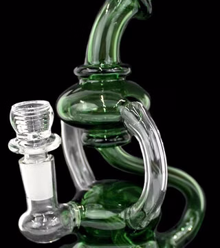 7" Triple Tube Color Glass Recycler Water Pipe
