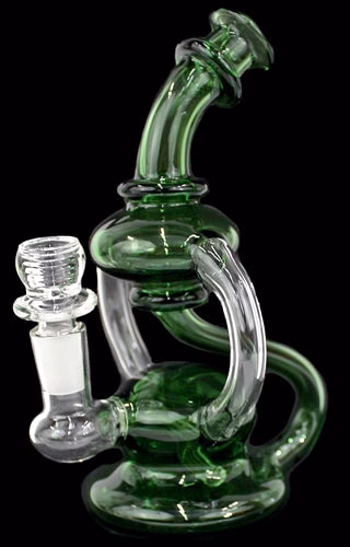 7" Triple Tube Color Glass Recycler Water Pipe