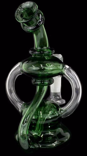 7" Triple Tube Color Glass Recycler Water Pipe - Image 3