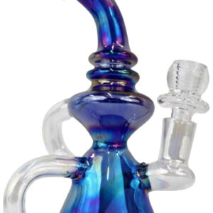 6.5" Curved Metallic Shiny Recycler Water Pipe